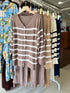 Casual Cardigan With Wide Leg High Waist Loose Trouser